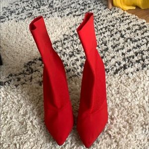 Brash Red Stiletto Bootie